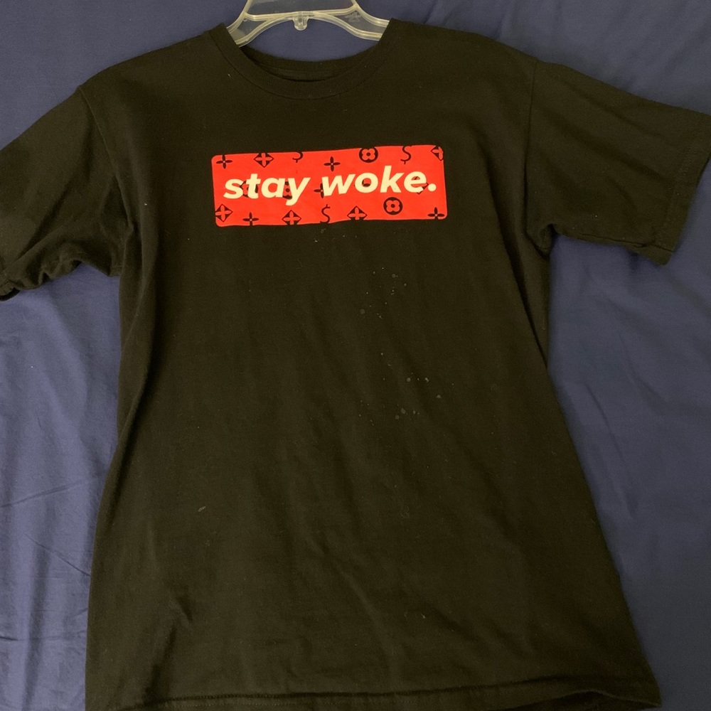 Black “stay woke” graphic tee - Men’s - (S)
